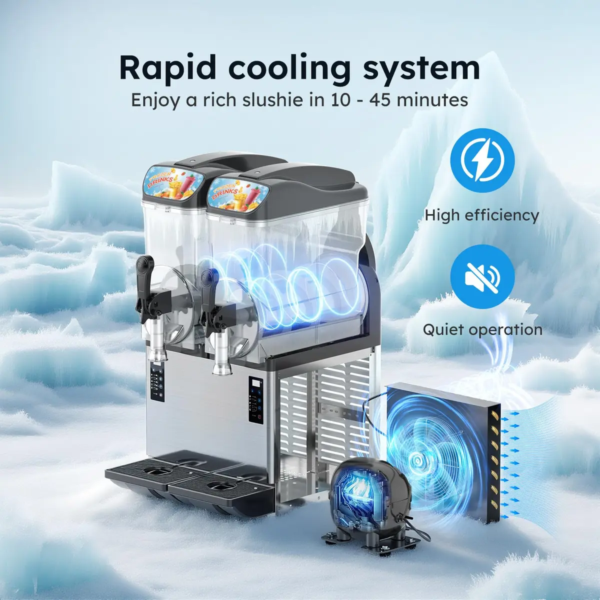 Mojgar Commercial Slushie Machine 30L | Large Capacity, Fast Cooling & Self-Cleaning - view 2