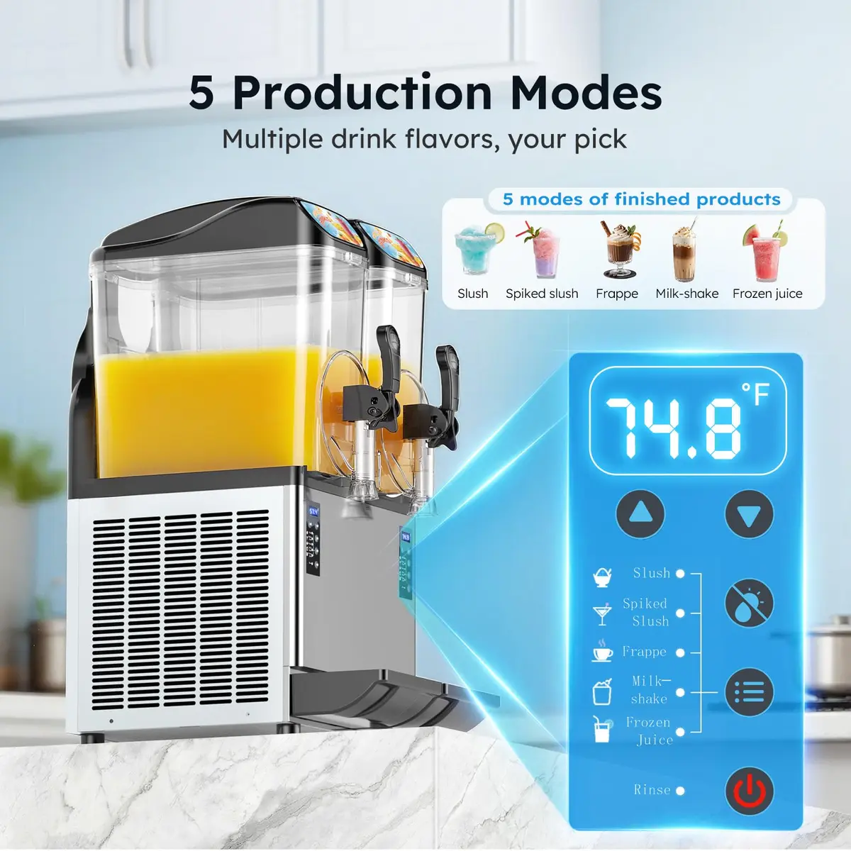 Mojgar Commercial Slushie Machine 30L | Large Capacity, Fast Cooling & Self-Cleaning - view 4