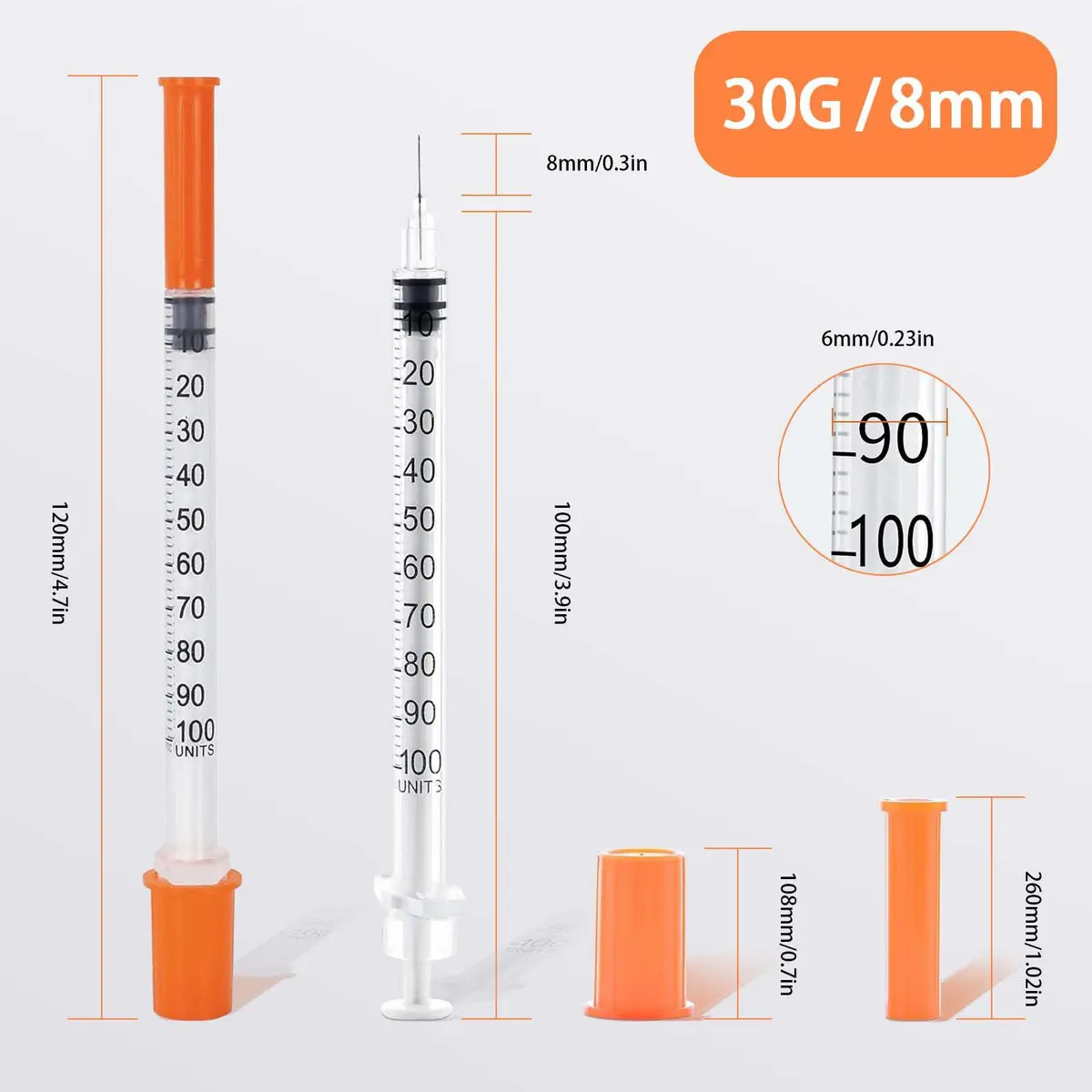 Loucoia 1ml Syringes with 30G 5/16" (8mm) Needle | Industrial Lab Use, Individually Wrapped - view 2
