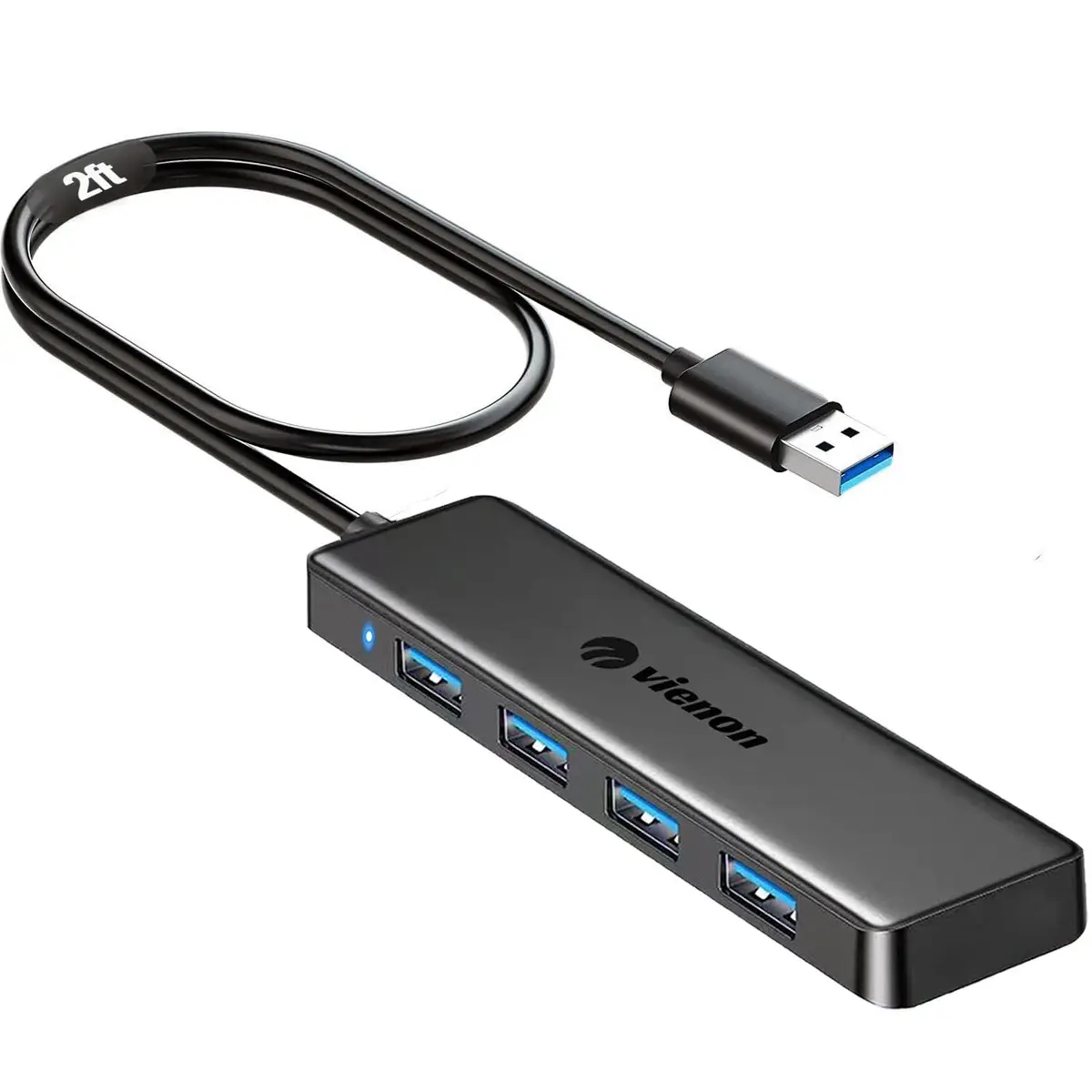 VIENON USB 3.0 Hub 4-Port 5Gbps | 12.7 cm (0.5 in) Slim Body, Plug & Play - main product image