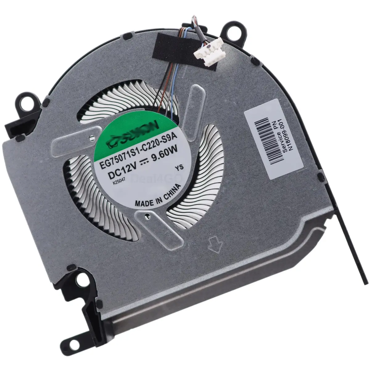 Deal4GO 12V 80W CPU Cooling Fan N18099-001 for HP Omen 16-K/N RTX 3060/3070 | 9.6W 4-Pin Wire-to-Board Connector - main product image