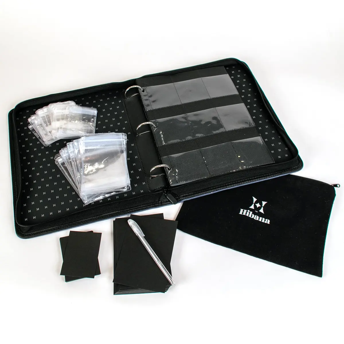 Hibana Jewelry Storage Home Edition - Sage - Zippered Binder, Anti-Tarnish Ziplock Pouches, Organization & Storage for 85 pcs, 13.25x10.75x2.5 - view 6