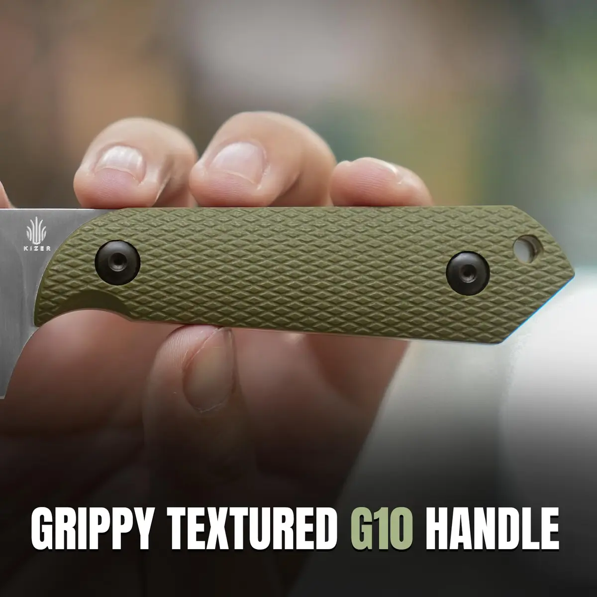 Kizer Harpoon Fixed Blade Knife 3.84” D2 Steel | Compact EDC Hunting Knife with Sheath - view 3