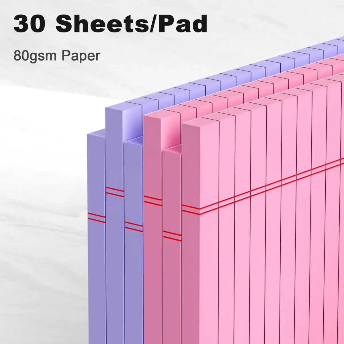 AILZFEI Pink Purple Small Legal Pad 5 x 8 Inch 6 Pack | College Ruled Paper Notepads with Sturdy Back - view 3