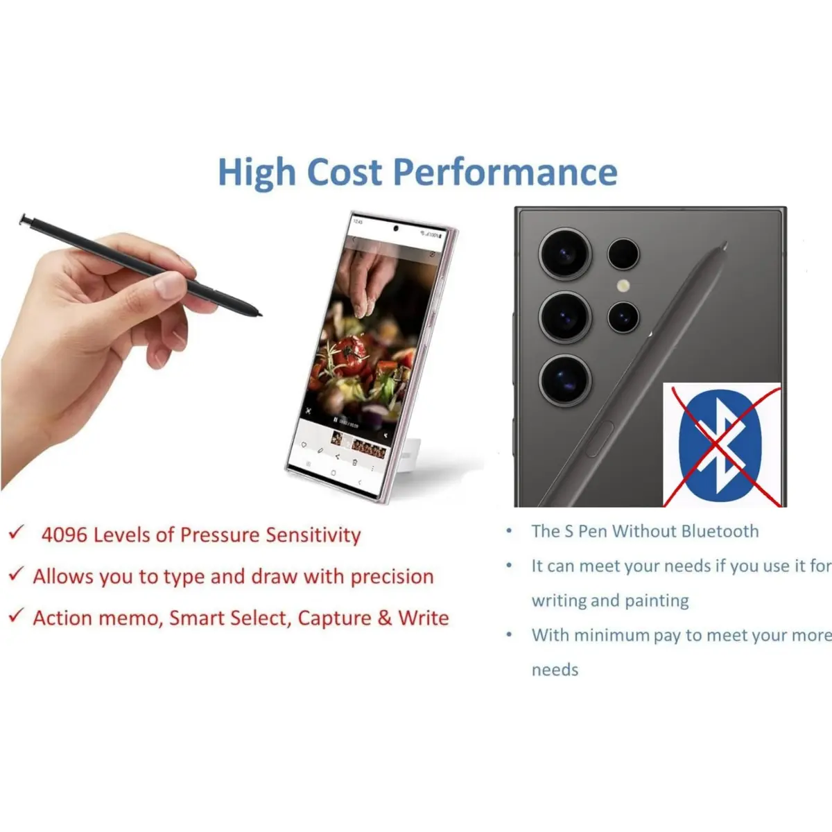 Qenw Galaxy S24 Ultra S Pen Replacement (Without-Bluetooth) Violet*2 | Precise Touch Stylus for Galaxy S24 Ultra 5G - view 2