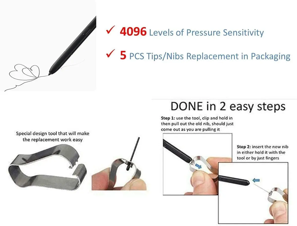 Qenw Galaxy S24 Ultra S Pen Replacement (Without-Bluetooth) Violet*2 | Precise Touch Stylus for Galaxy S24 Ultra 5G - view 3