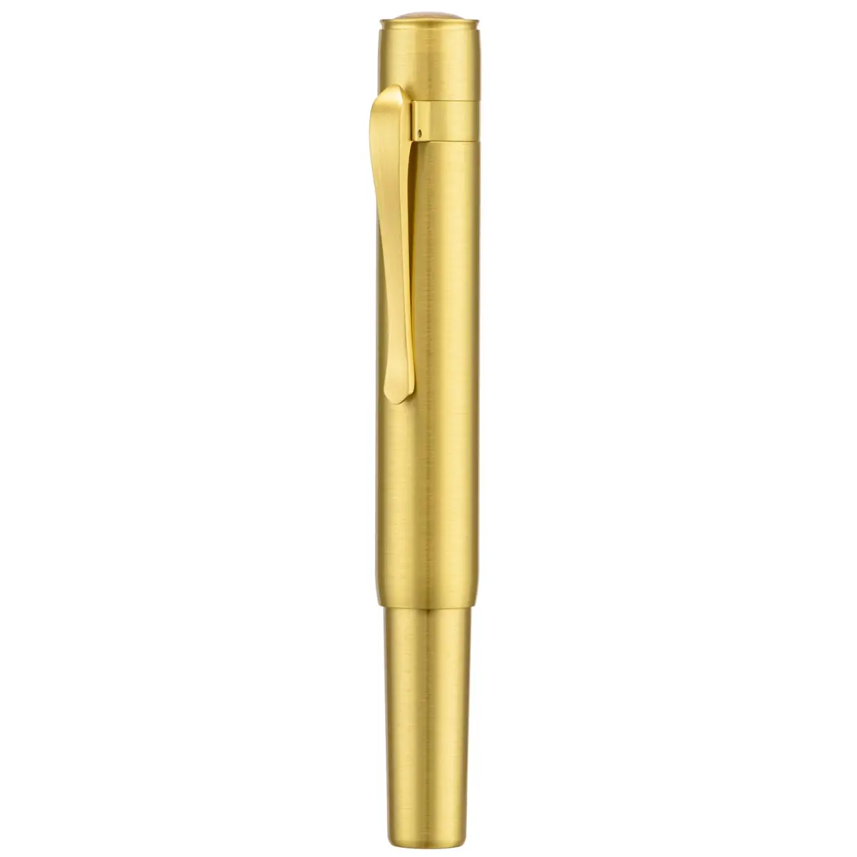 HONG DIAN M2 Mini Brass Fountain Pen with Extra Fine Soft Golden Nib | Sleek Travel Pocket Pen (105mm, Glossy Brass) - main product image