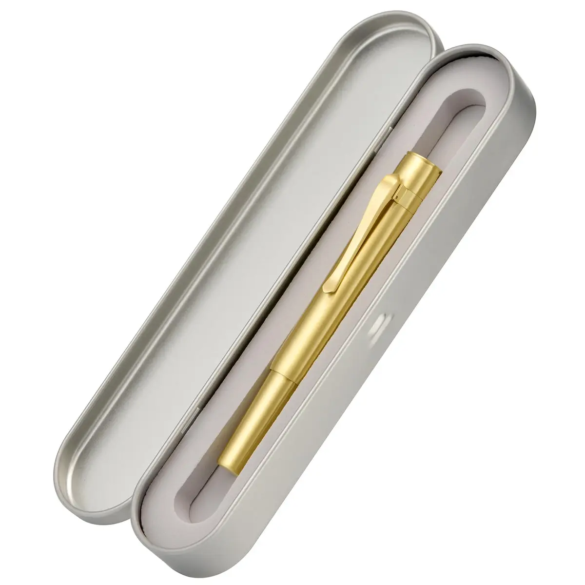 HONG DIAN M2 Mini Brass Fountain Pen with Extra Fine Soft Golden Nib | Sleek Travel Pocket Pen (105mm, Glossy Brass) - view 3