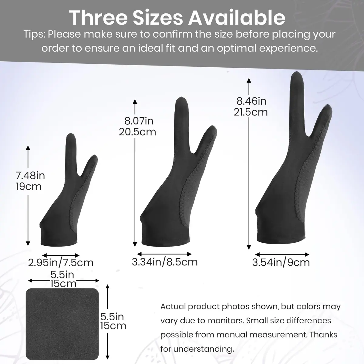 Kortimu Artist Drawing Glove: 3-Layer Palm Rejection for iPad & Tablets | Ambidextrous Fit, Breathable, 2-Pack - view 5