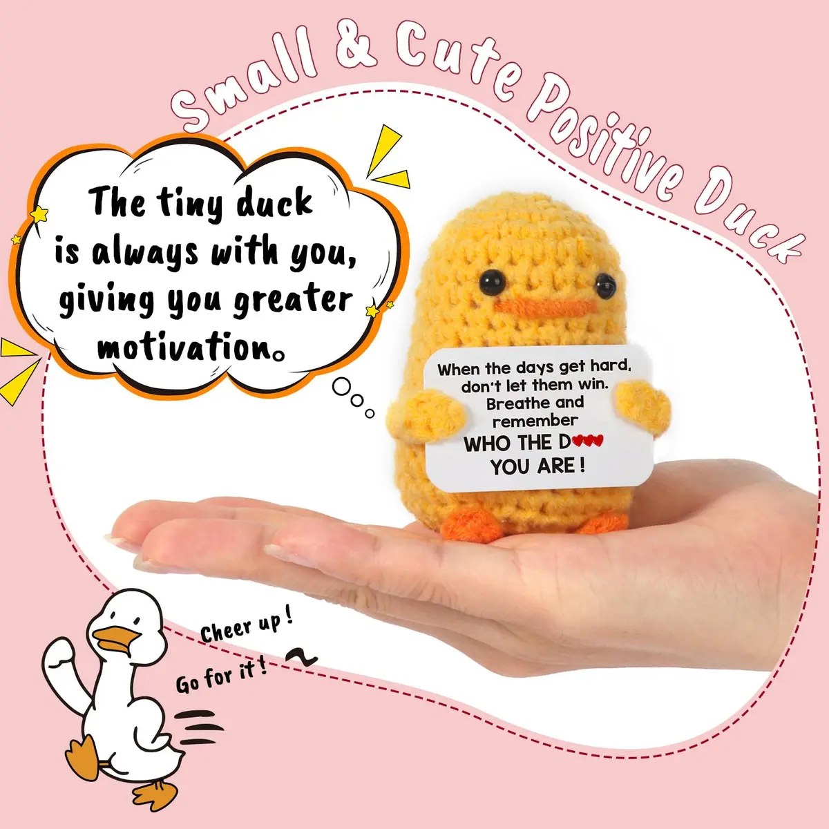 MBL Inspirational Duck Plush Toy 8 cm (3.14 inches) | Cute Desk Decor for Stress Relief - view 2