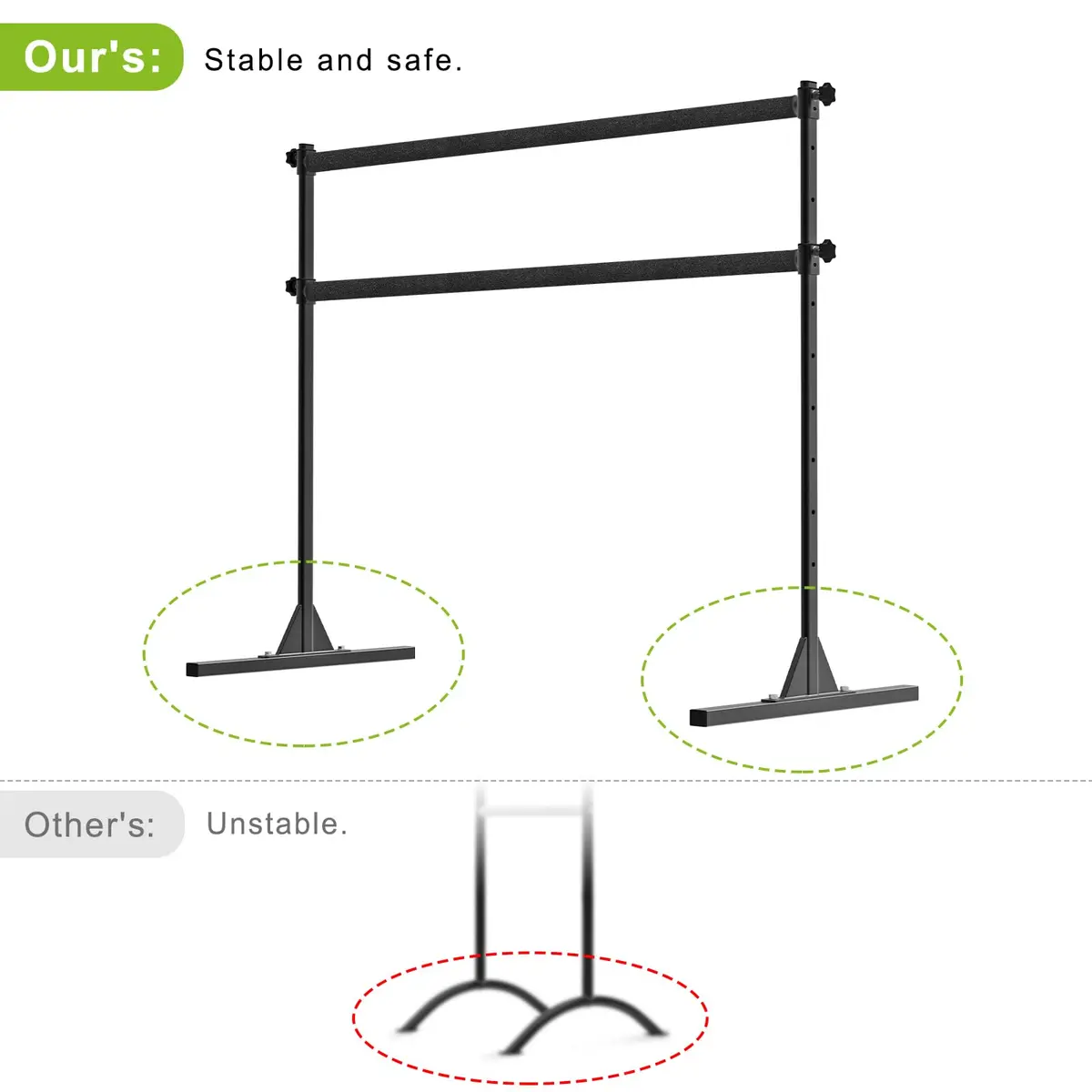 SELEWARE 5 FT Height Adjustable Ballet Barre Steel Freestanding Ballet Bar | Heavy Duty Support & Anti-Slip Design - view 4