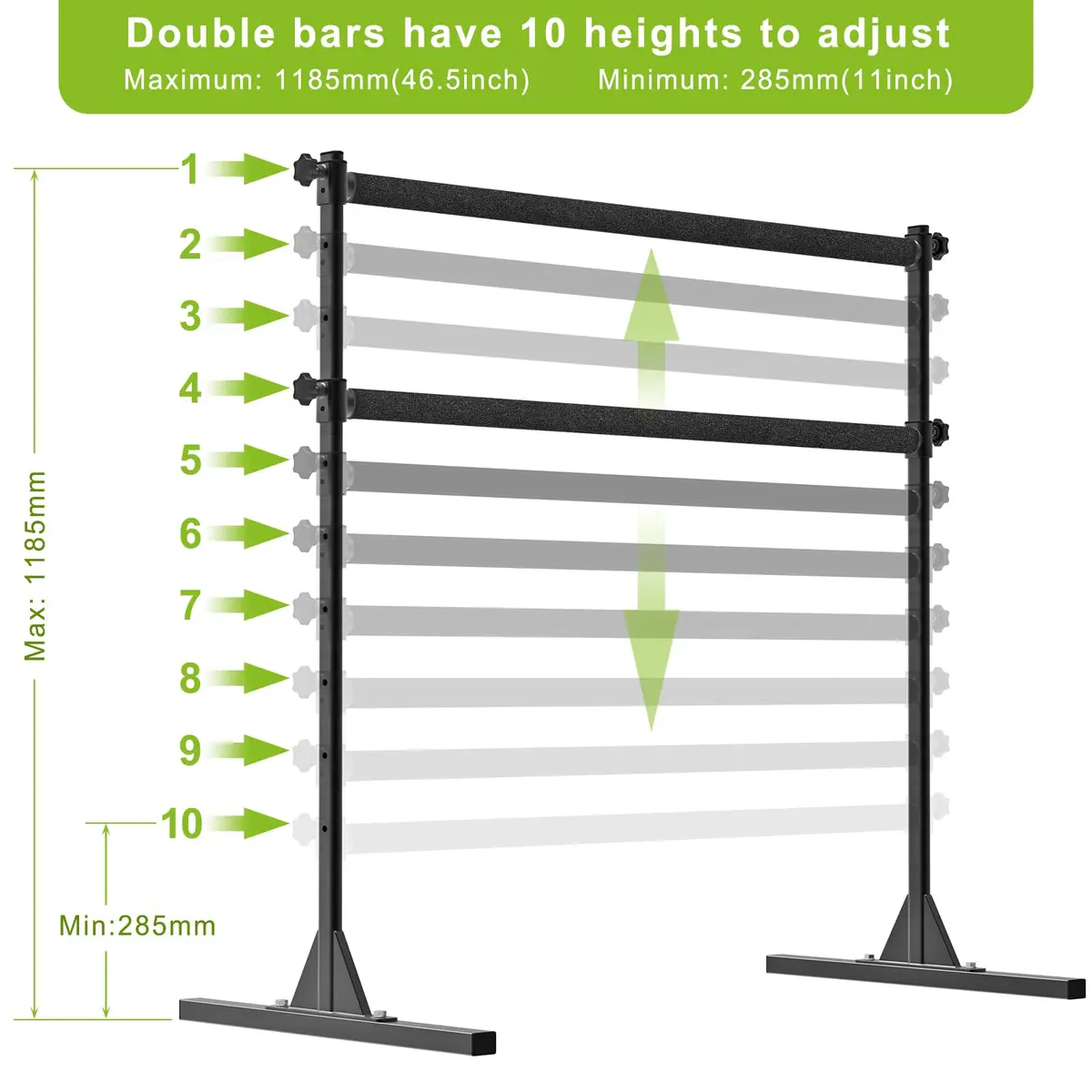 SELEWARE 4 FT Height Adjustable Ballet Barre | Heavy Duty Dance Bar for Kids/Adults, Support Barre Movements Body Stretch Pull-ups, Sturdy Steel Construction Anti-Slip Base - view 2