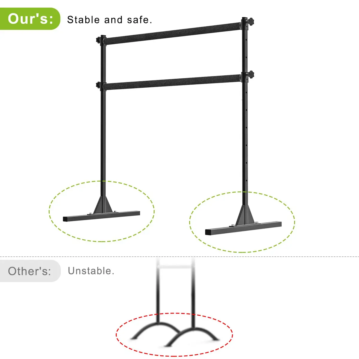 SELEWARE 4 FT Height Adjustable Ballet Barre | Heavy Duty Dance Bar for Kids/Adults, Support Barre Movements Body Stretch Pull-ups, Sturdy Steel Construction Anti-Slip Base - view 4