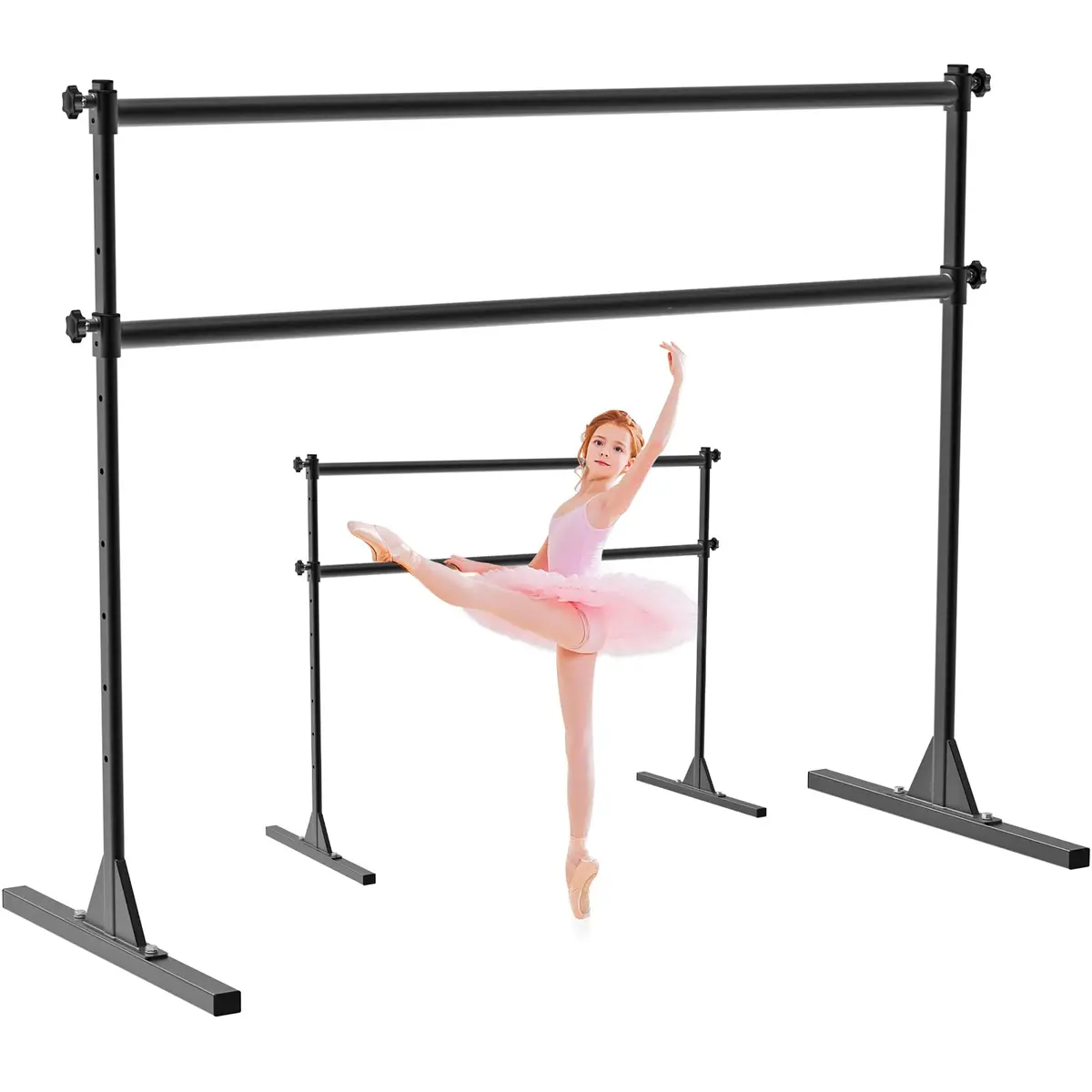 SELEWARE Height Adjustable Ballet Barre 5 FT Steel Freestanding Ballet Bar | Heavy Duty Dance Bar for Studio & Home Use - main product image