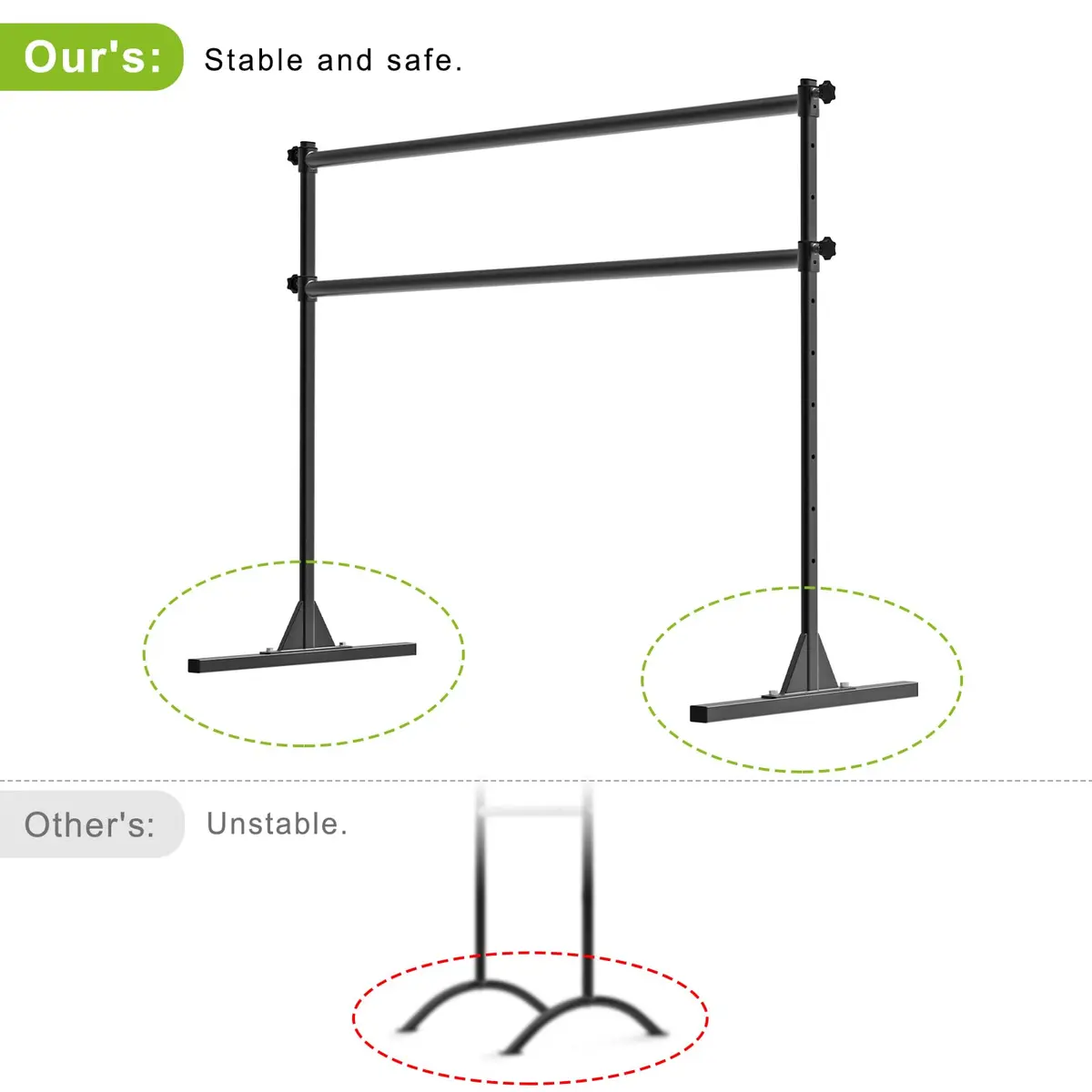 SELEWARE Height Adjustable Ballet Barre 5 FT Steel Freestanding Ballet Bar | Heavy Duty Dance Bar for Studio & Home Use - view 3