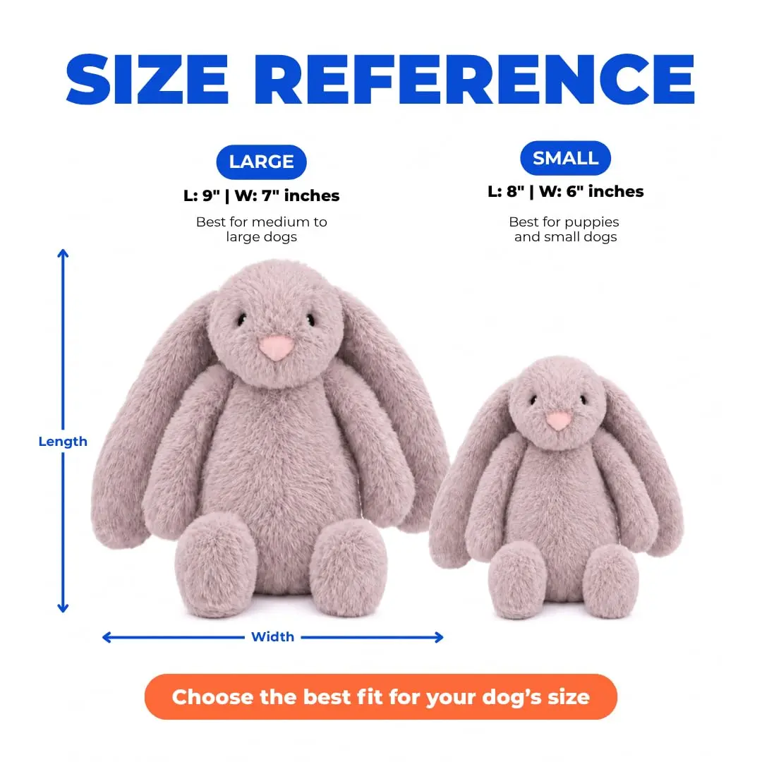 Best Pet Supplies Bunny Buddy Squeaky Plush Dog Toy - Mauve, Small | Stimulating, Durable & Enriching for Small & Medium Breeds - view 4