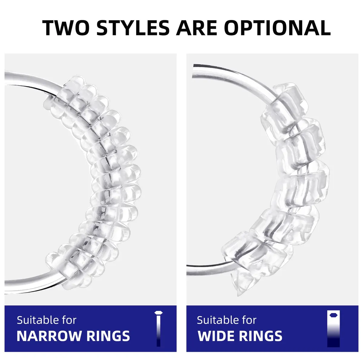 ELETIUO Ring Size Adjuster 16 Pack Invisible Silicone Guards in 4 Sizes for Loose Rings | Spiral Tighteners Resizer for Men and Women - view 6