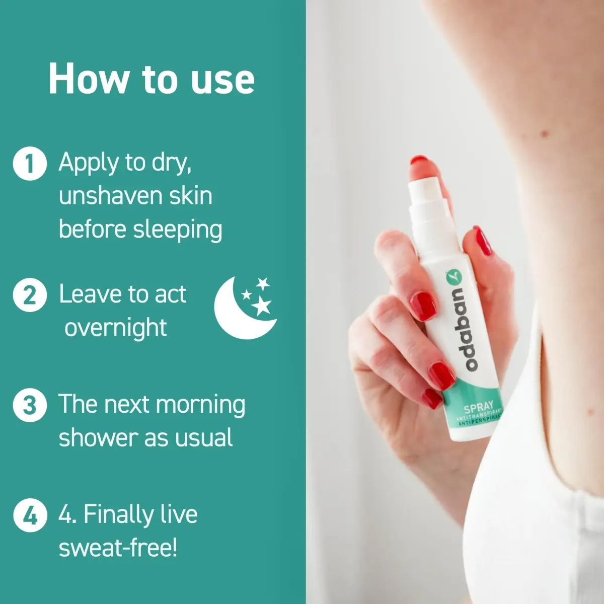 ODABAN Antiperspirant Deodorant for Excessive Sweating, Fragrance-Free Liquid 30ml (1 Fl Oz) | Clinical Strength Protection - view 3