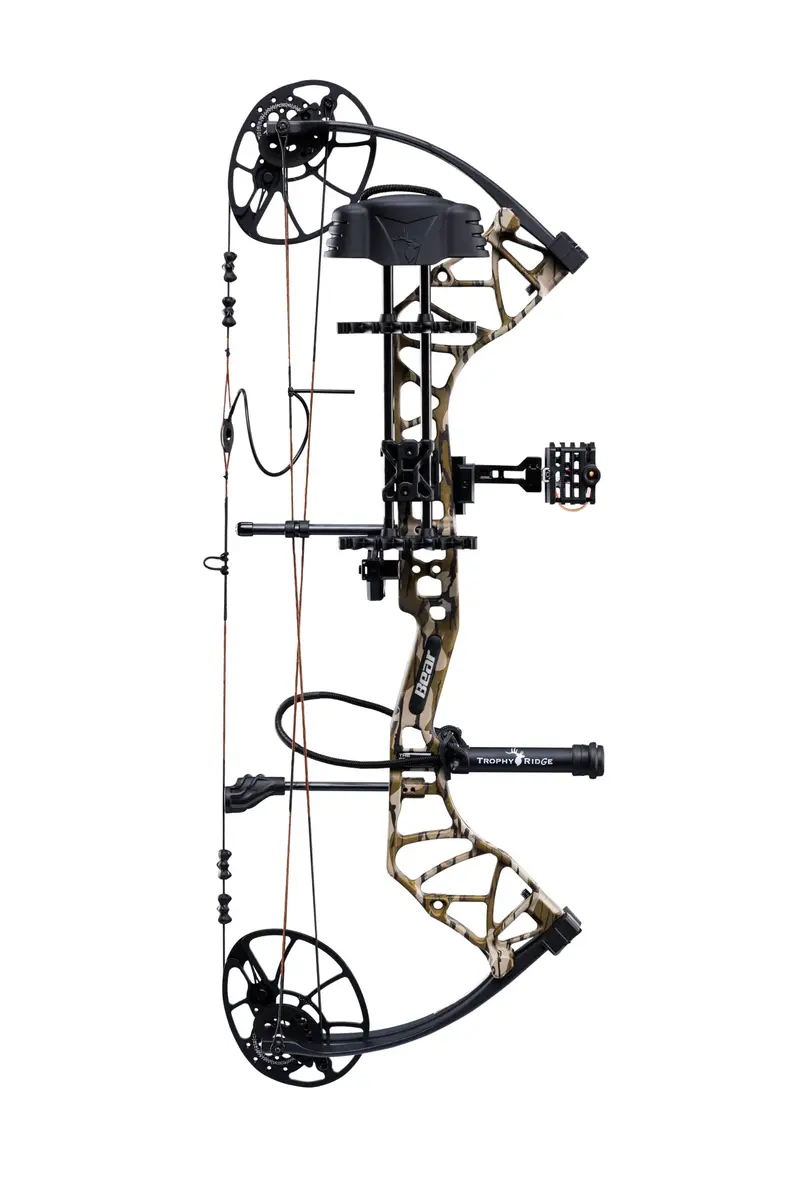 Bear Legit Maxx Ready to Hunt Compound Archery Bow, 70lb. Draw Weight, Left Hand, Mossy Oak Bottomland/Black | Versatile & Customizable - view 2