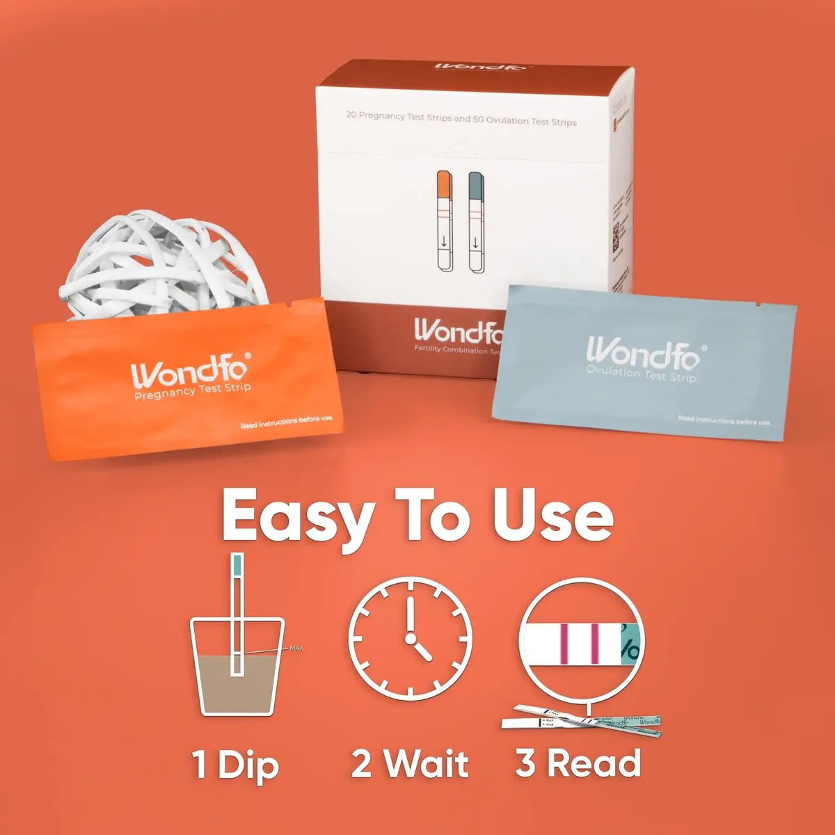 Wondfo Ovulation Pregnancy Test Bundle, 25 LH, 10 HCG Strips | Reliable Fertility Monitoring - view 3