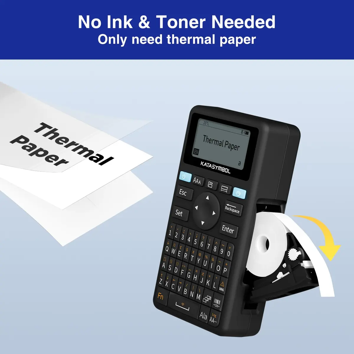 SUPVAN E11 Bluetooth Label Maker Machine with 4 Tapes & Keyboard | 14.7cm (5.8") Black - view 7