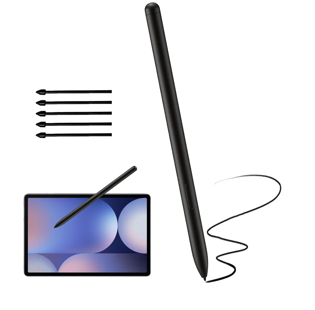 Peixiong Galaxy Tab S10 FE Stylus Pen for Samsung Galaxy Tab S10 FE+ S Pen, Black | 4096 Pressure Sensitivity, Magnetic Design - main product image