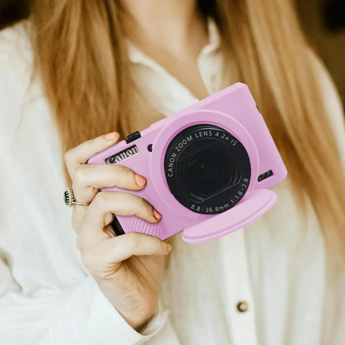 Easy Hood Silicone Camera Case for Canon G7X Mark III (Light Pink) | Protects from Dust & Scratches - view 7