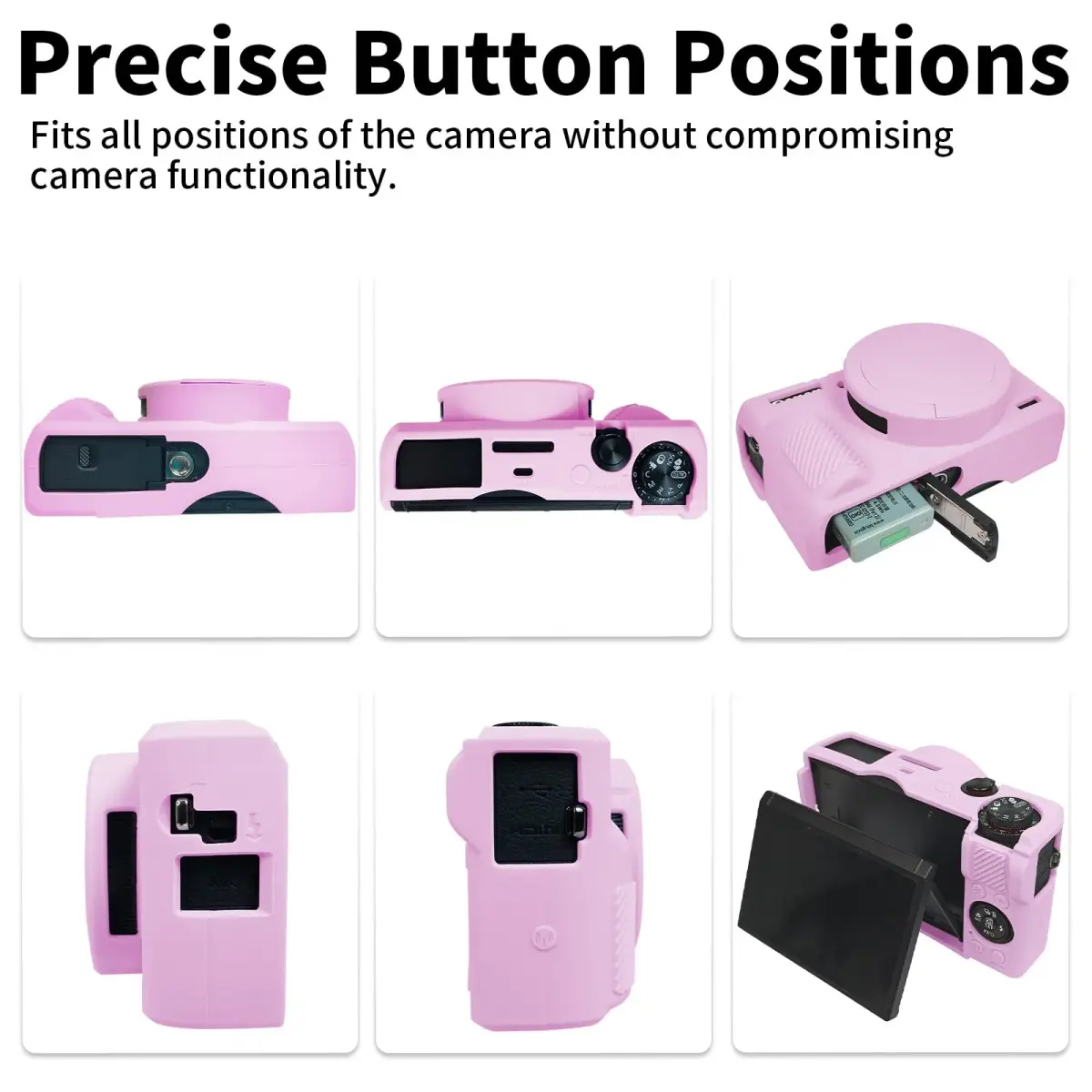 Easy Hood Silicone Camera Case for Canon G7X Mark III (Light Pink) | Protects from Dust & Scratches - view 4