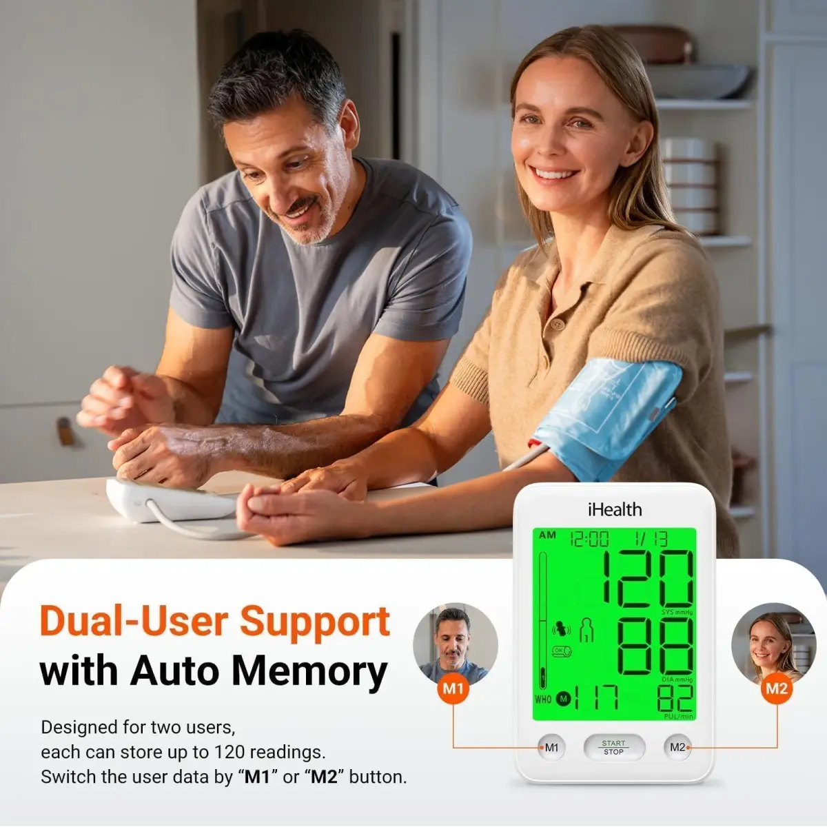 iHealth Accu Bluetooth Upper Arm Blood Pressure Monitor with Large Cuff (22-42 cm) | Clinically Accurate Home BP Monitoring - view 6