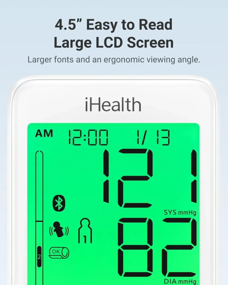 iHealth Accu Bluetooth Upper Arm Blood Pressure Monitor with Large Cuff (22-42 cm) | Clinically Accurate Home BP Monitoring - view 7