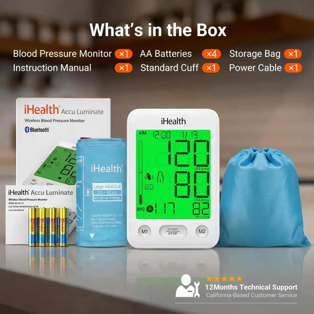 iHealth Accu Bluetooth Upper Arm Blood Pressure Monitor with Large Cuff (22-42 cm) | Clinically Accurate Home BP Monitoring - view 9