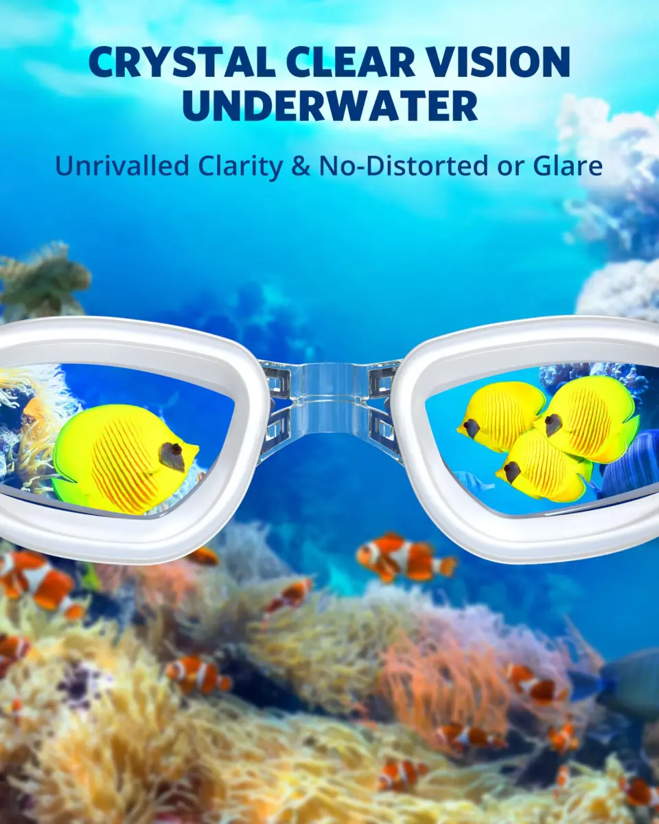 Aegend Swim Goggles, No Leaking Full Protection Adult Youth with Tinted Lens | Panoramic 180° View - view 5