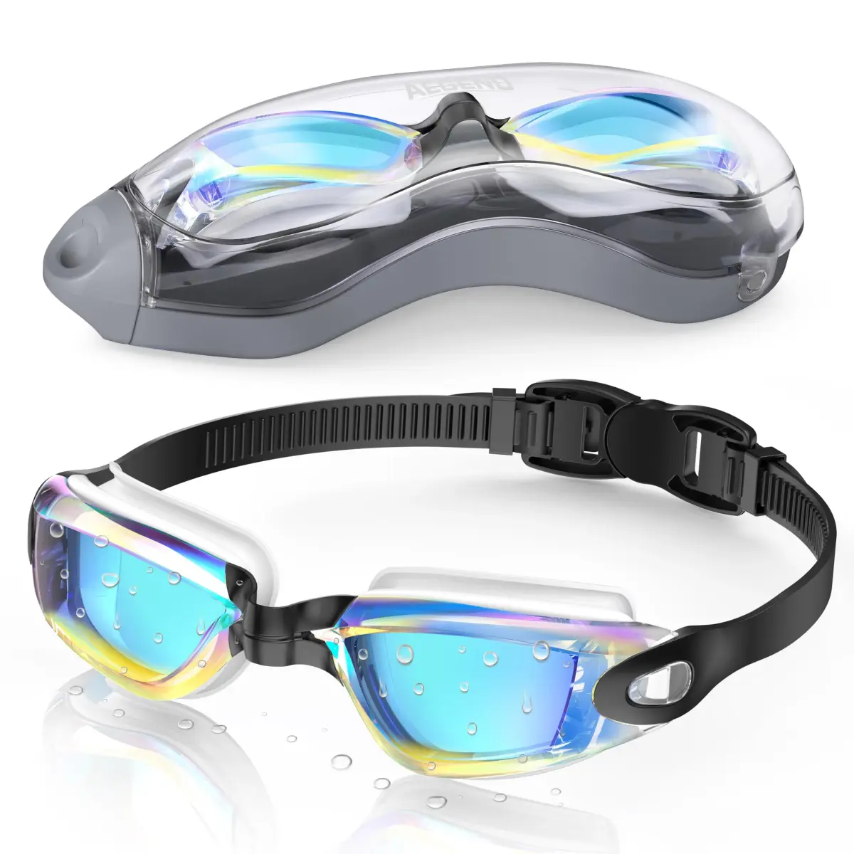 Aegend Mirrored Swim Goggles for Adults & Youth | Anti-Fog, UV Protection, Leakproof - main product image