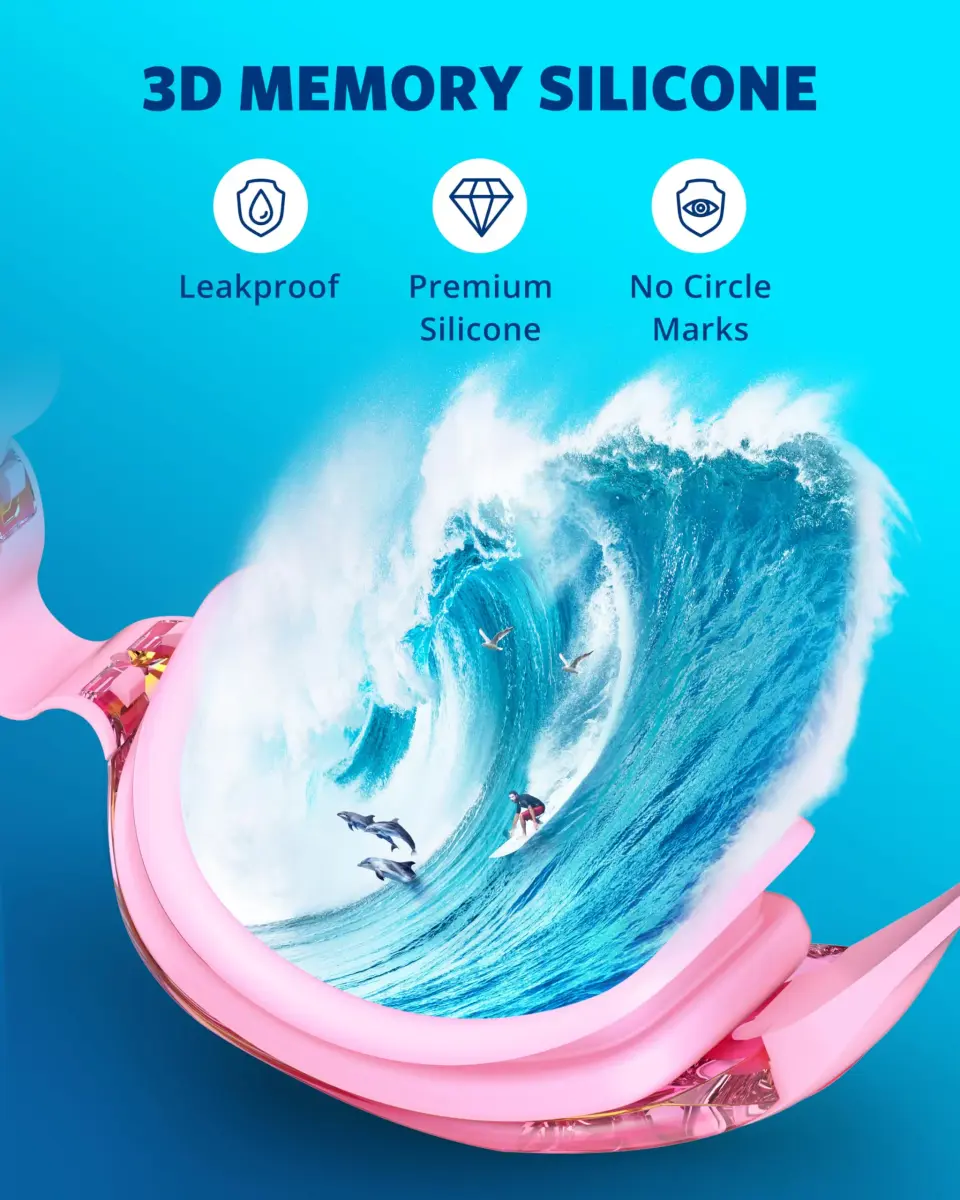 Aegend Swim Goggles for Adults & Youth | Mirrored Anti-Fog, UV Protection, Leakproof Silicone Seal - view 4