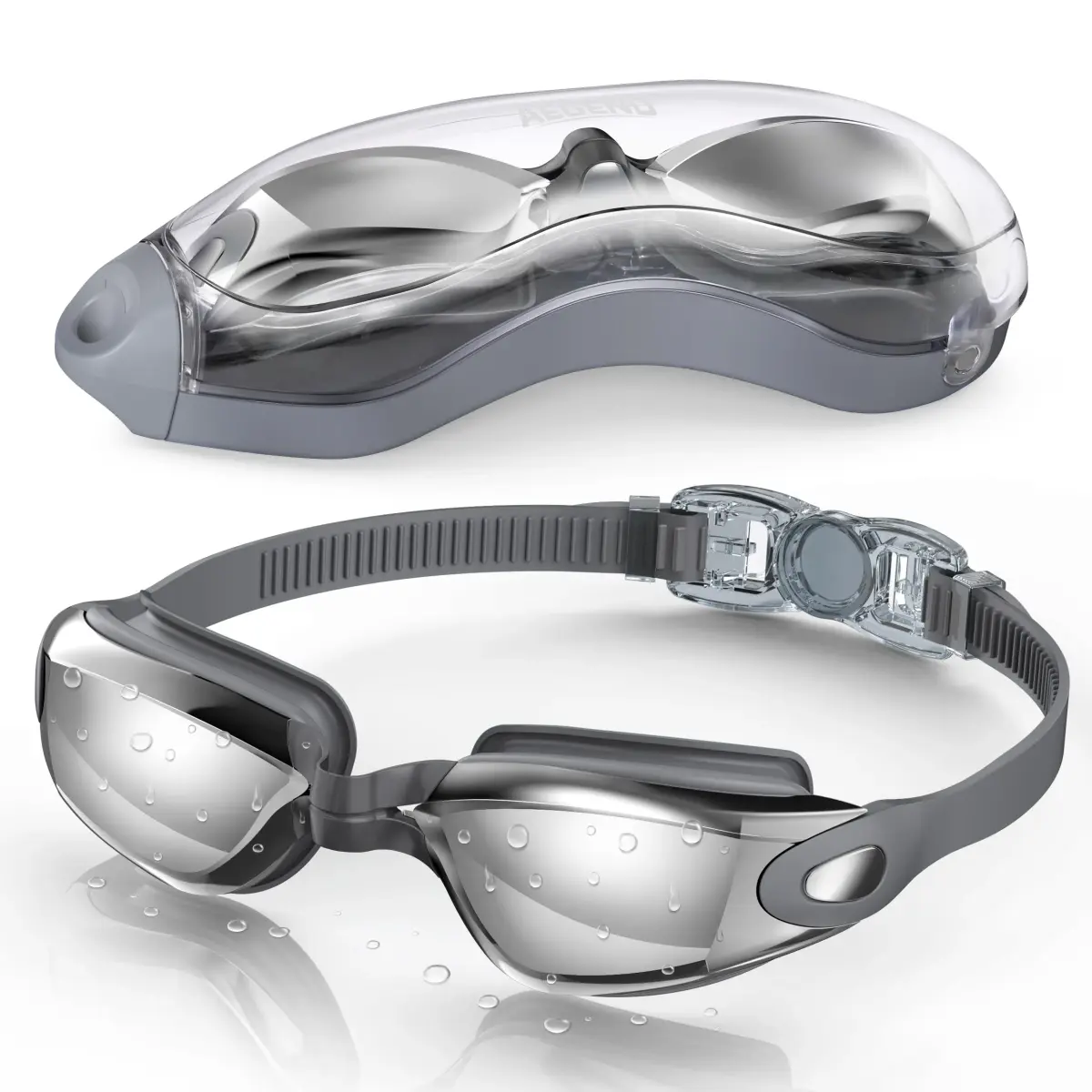 Aegend Mirrored Swim Goggles for Adults & Youth | Anti-Fog, UV Protection, 180° Panoramic View - main product image