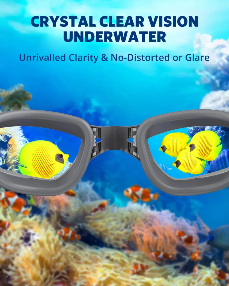 Aegend Mirrored Swim Goggles for Adults & Youth | Anti-Fog, UV Protection, 180° Panoramic View - view 5
