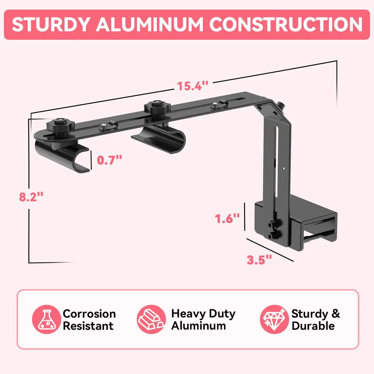 hygger Aquarium Light Riser Fits 957 978 999 918 | Adjustable Aluminum Mounting Bracket for Fish Tanks - view 5