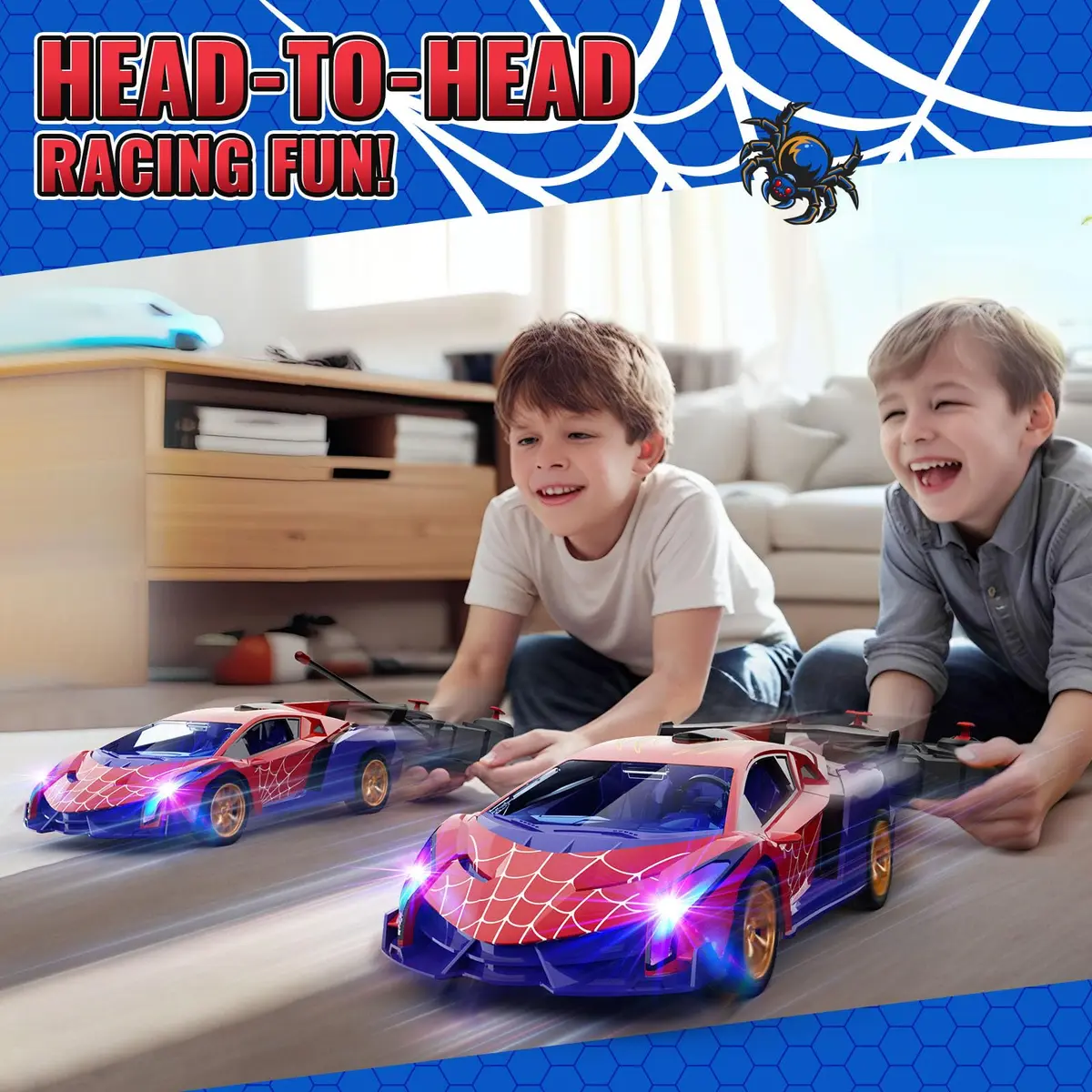 ZIROKAY Spider Remote Control Car with Multi-Color Flash Lights & Drift Action, 25.5cm (10.04 in) | Ages 3-12 - view 6