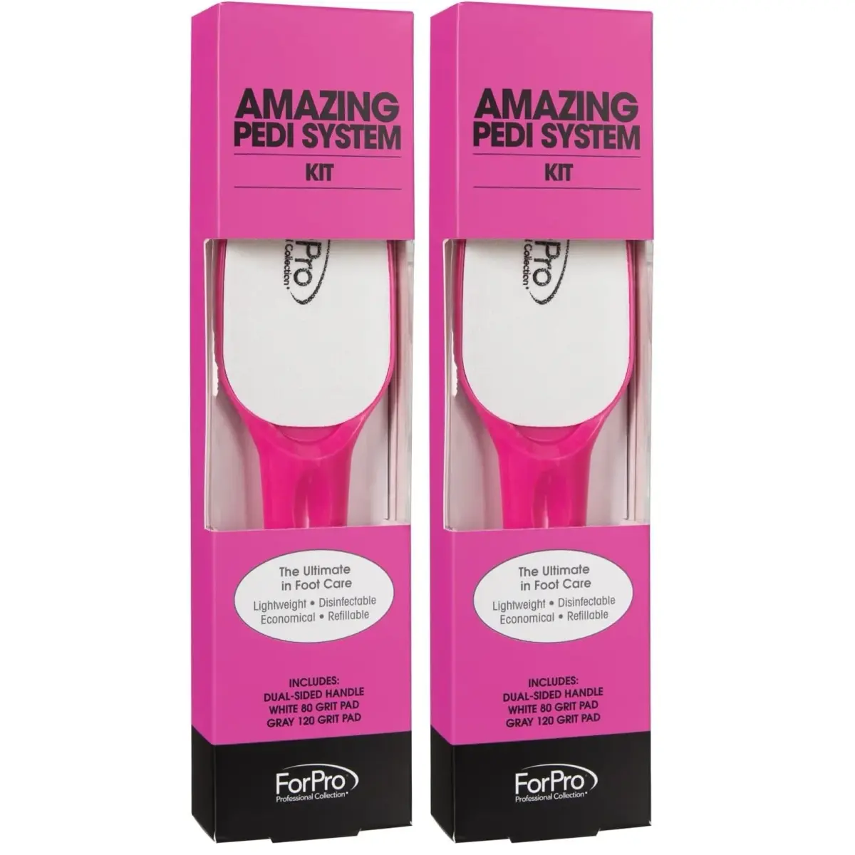 ForPro Professional Collection Amazing Pedi System Kit Pink 10" L (Pack of 2) | Double-Sided Professional Quality Pedicure File for Heels - main product image
