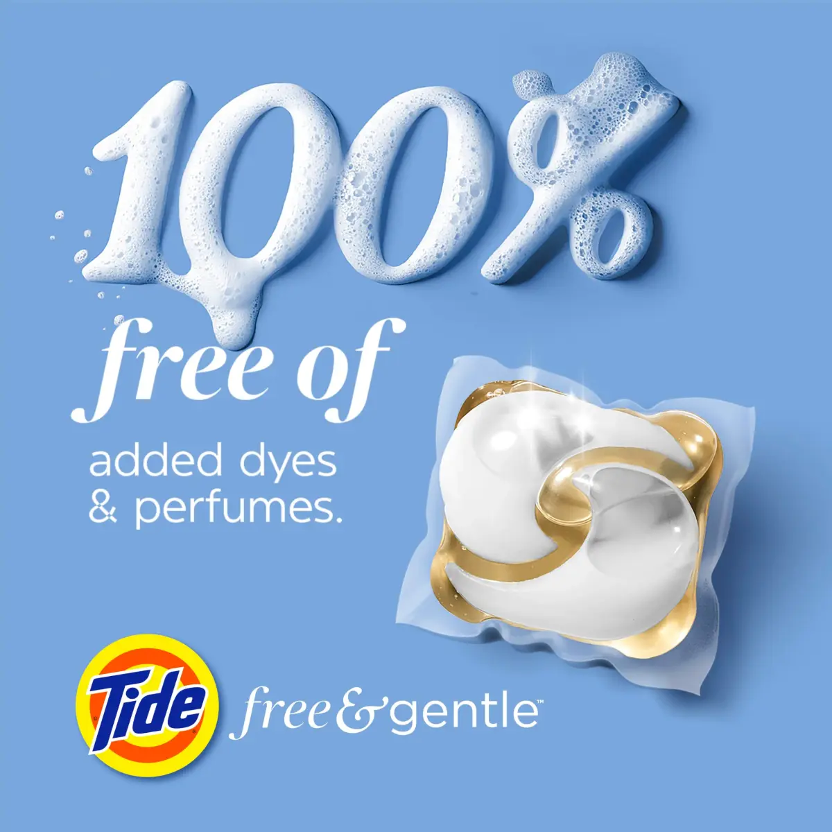 Tide PODS Free & Gentle Laundry Detergent Pacs 102 Count | Hypoallergenic & Dye-Free for Sensitive Skin - view 9