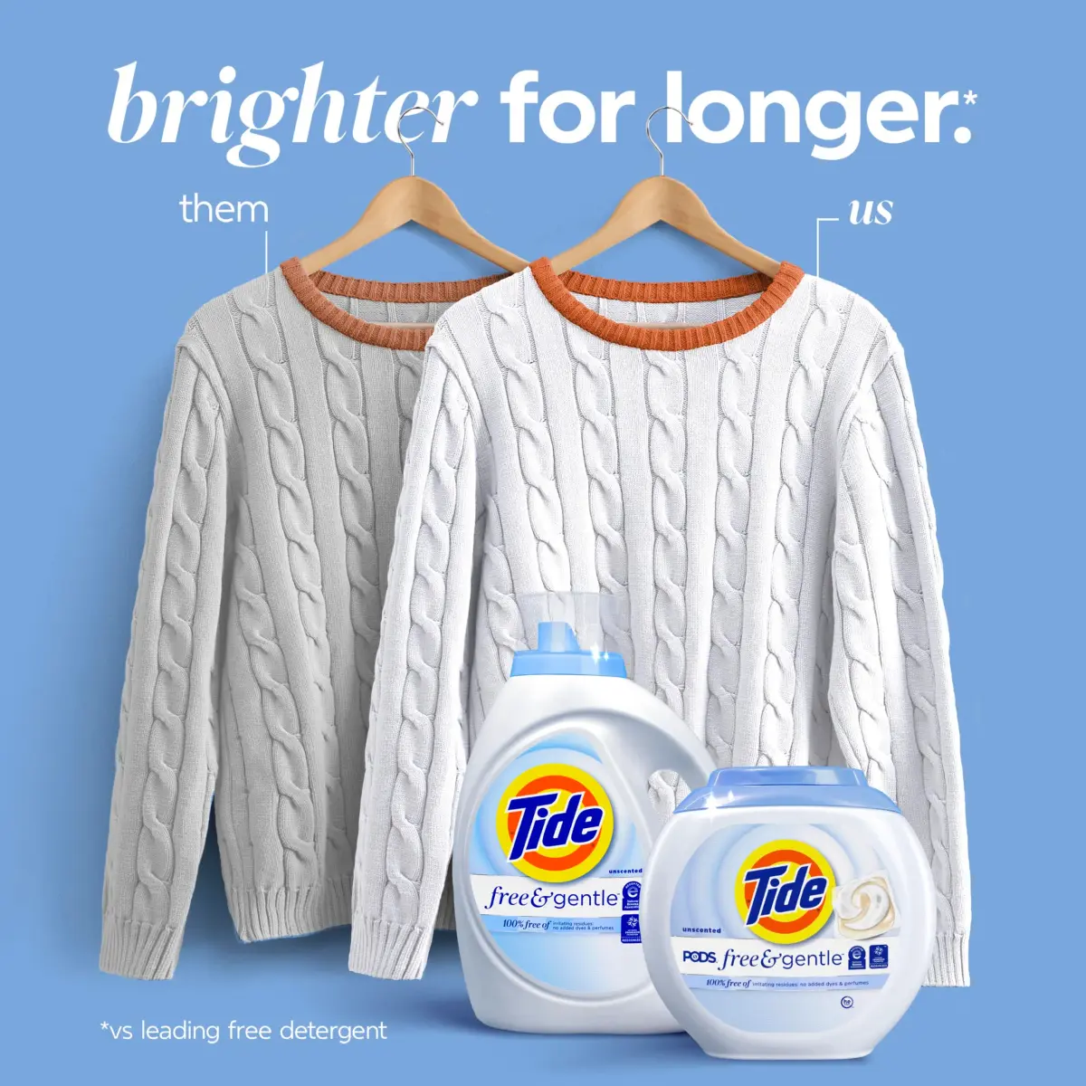 Tide PODS Free & Gentle Laundry Detergent Pacs 102 Count | Hypoallergenic & Dye-Free for Sensitive Skin - view 3