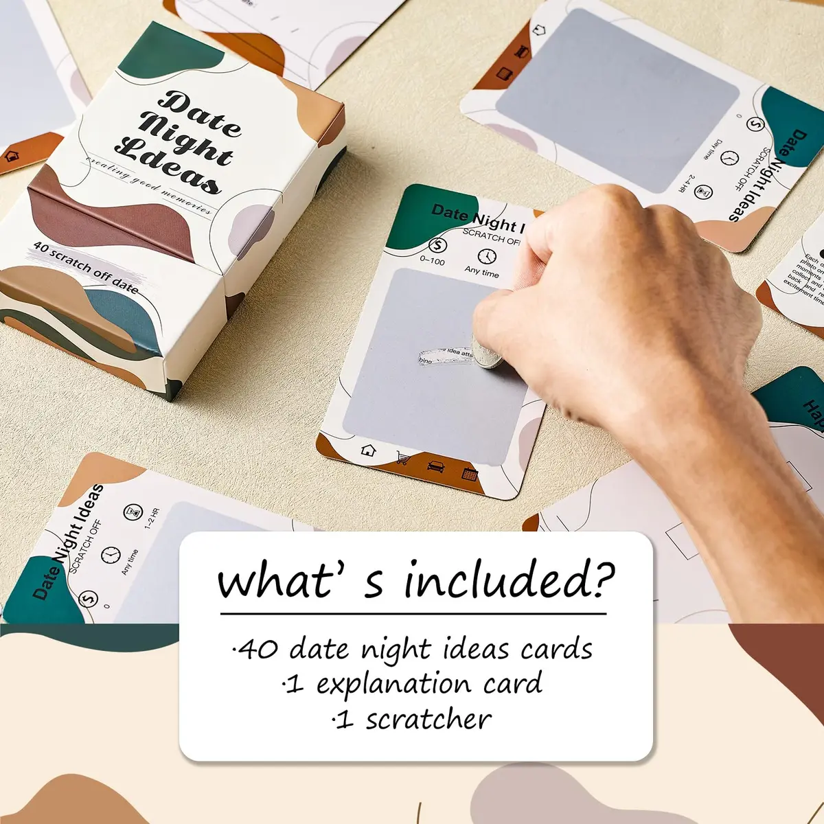 VUNCESSIN 40 Scratch Off Date Night Ideas Cards Coffee Mood | Romantic & Adventurous Couples Games Gifts - view 6