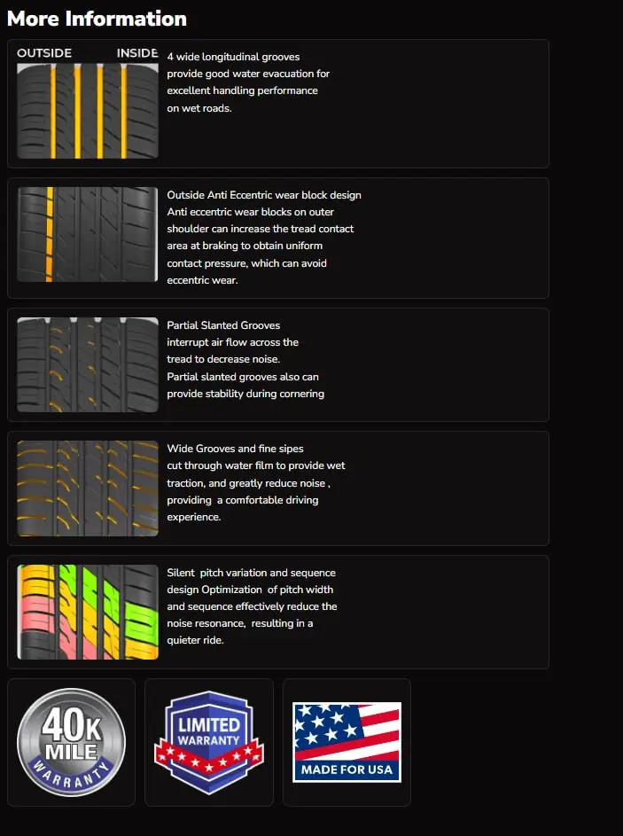 American Roadstar Sport A/S 295/45ZR20 114Y | All-Season Performance Tire with Extra Load - view 7