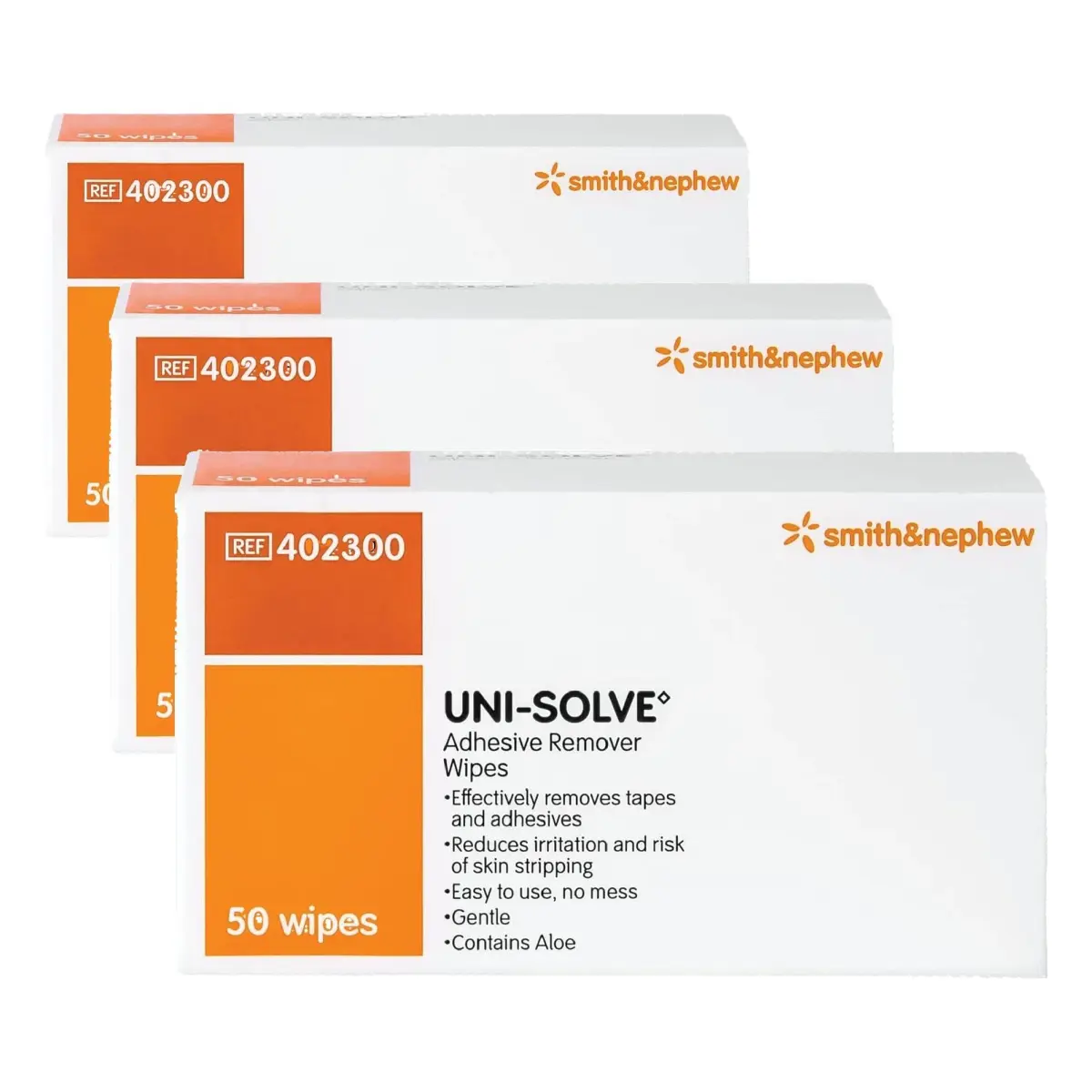Uni Solve Adhesive Remover Wipes 150 Count | Gentle & Effective for Skin Residue - main product image
