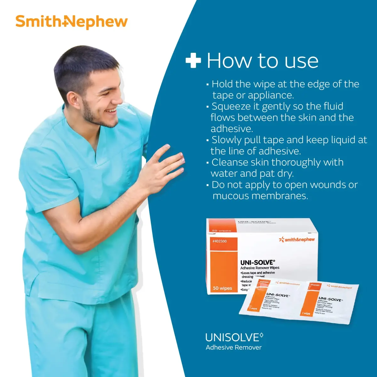 Uni Solve Adhesive Remover Wipes 150 Count | Gentle & Effective for Skin Residue - view 7