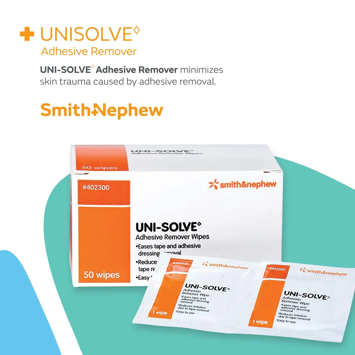 Uni Solve Adhesive Remover Wipes 150 Count | Gentle & Effective for Skin Residue - view 2