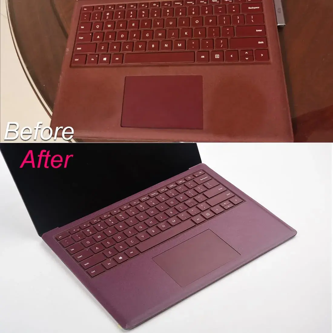 xisiciao Full Size Keyboard Palm Rest Protector Burgundy for Microsoft Surface Laptop 13.5 Inch | Scratch-Resistant PVC Cover - view 4