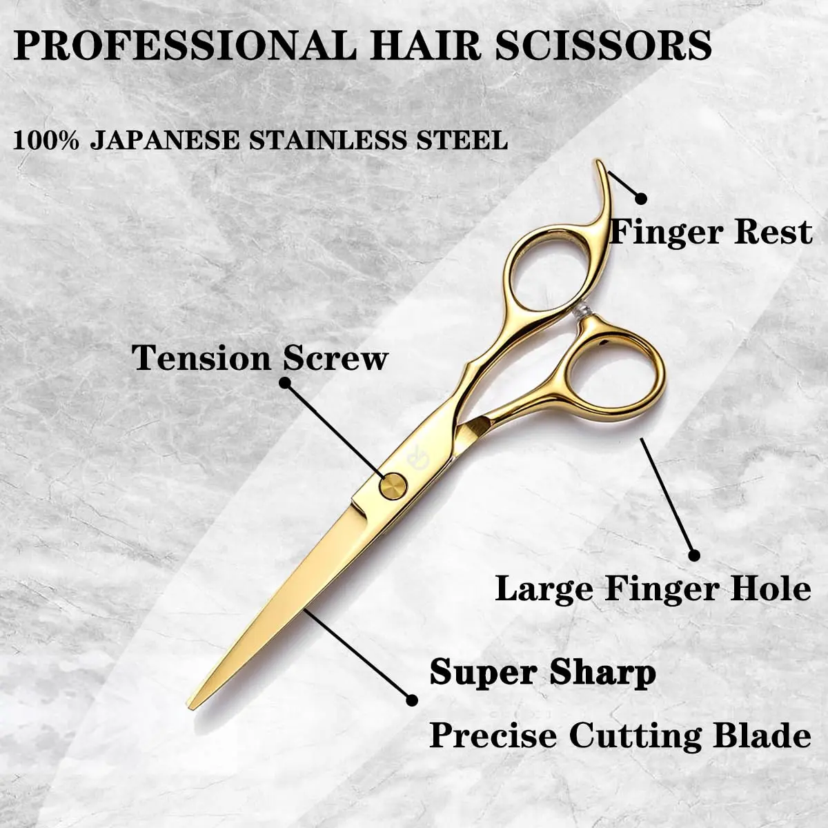 JAVENPROLIU Professional Hair Cutting Shears 6 Inch Gold | Sharp Blades for Salon & Home Use - view 3