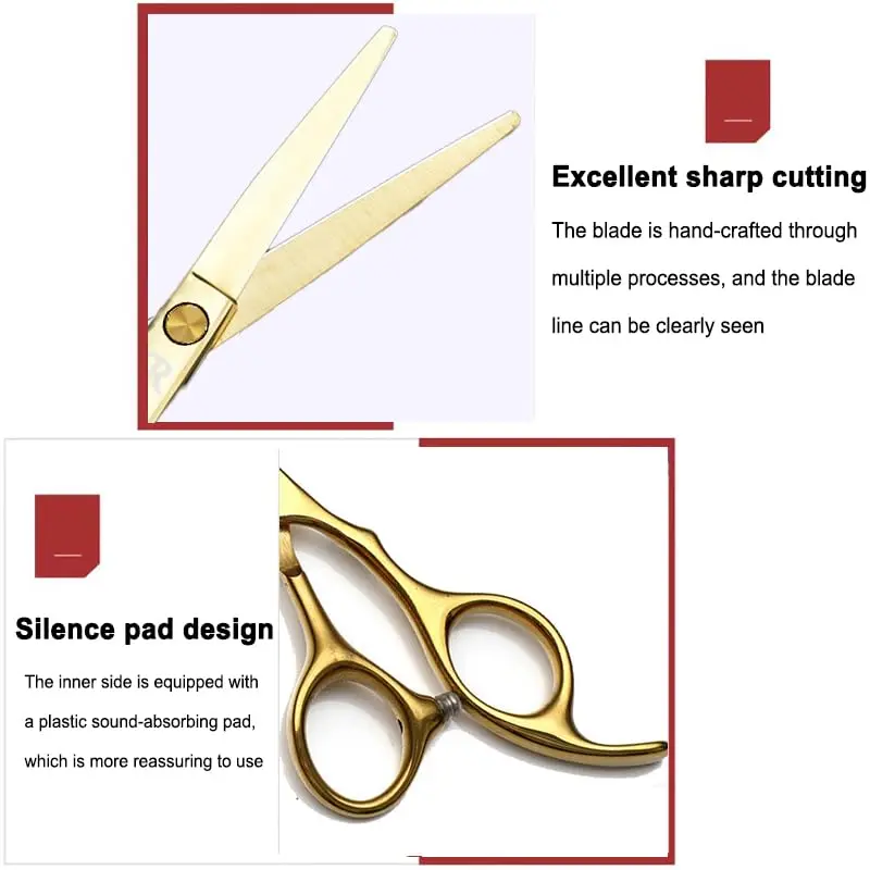JAVENPROLIU Professional Hair Cutting Shears 6 Inch Gold | Sharp Blades for Salon & Home Use - view 5