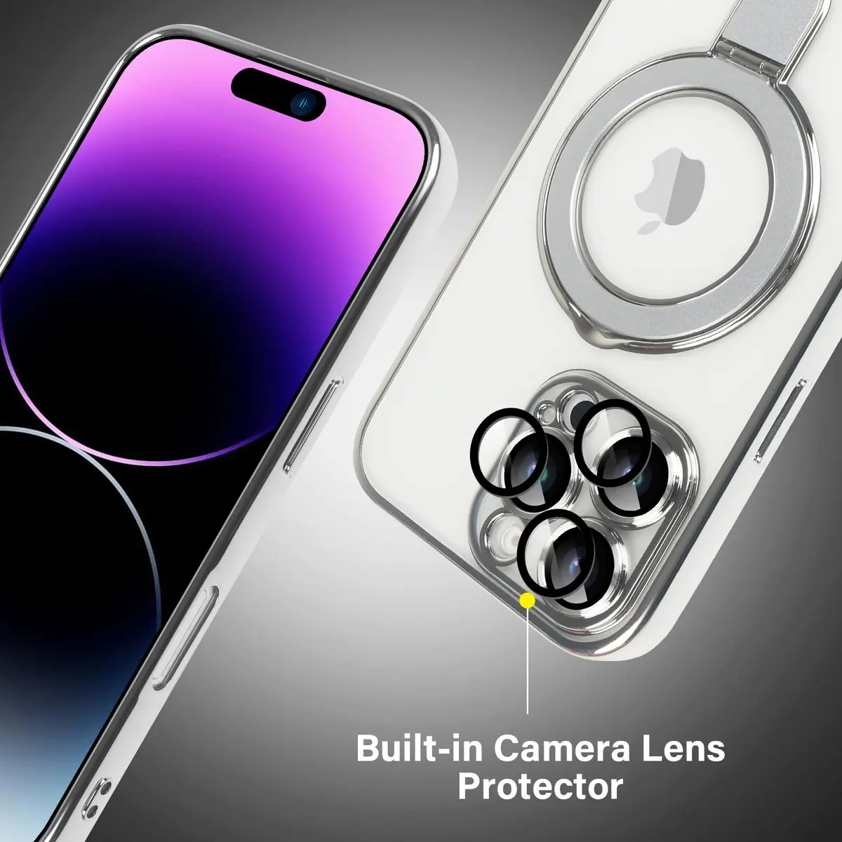 Omio Clear Magnetic Stand Case for iPhone 16 Pro Max 6.9 inch | Compatible with MagSafe, Shockproof TPU with Camera Lens Protector - view 6